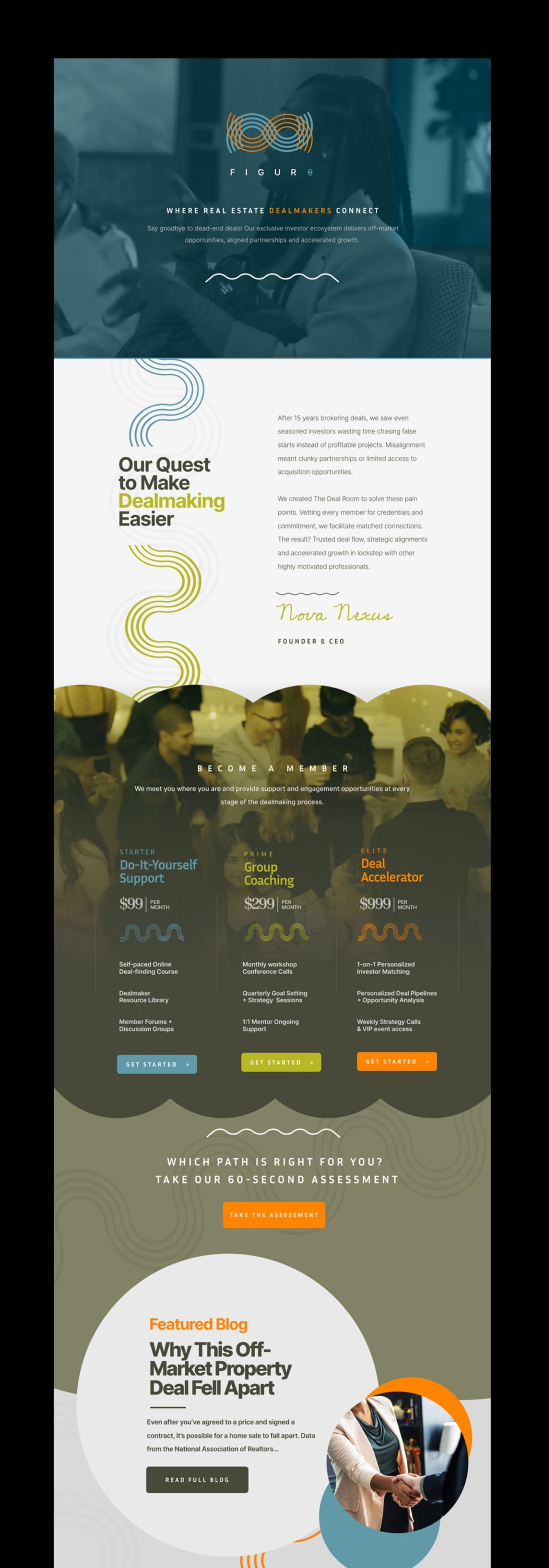 Ignition Zones and Figur8 landing pages for leadership and networking programs