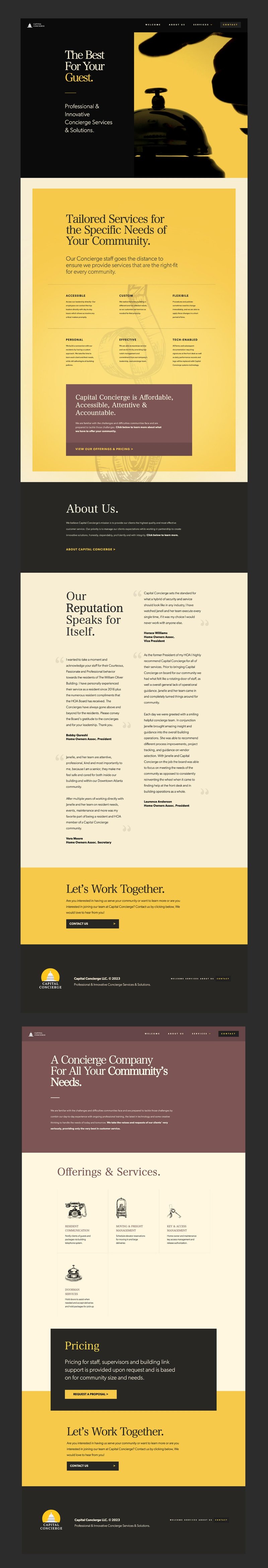 Capital Concierge website design